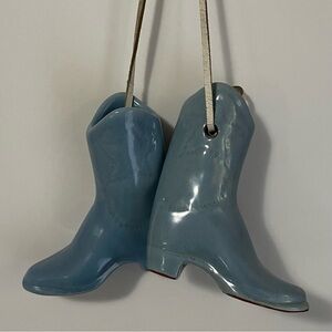 Pair of Vintage Hanging clay cowboy boots.